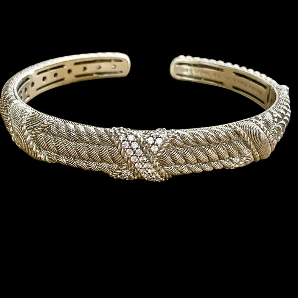 Judith Ripka Silver Bracelet with Crystal Detailing - Picture 1 of 4